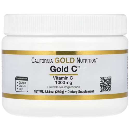 California Gold Nutrition, Gold C Powder, витамин C, 1000 мг, 250 г (8,81 унции)